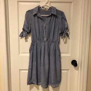 Pin striped dress with buttons down the front